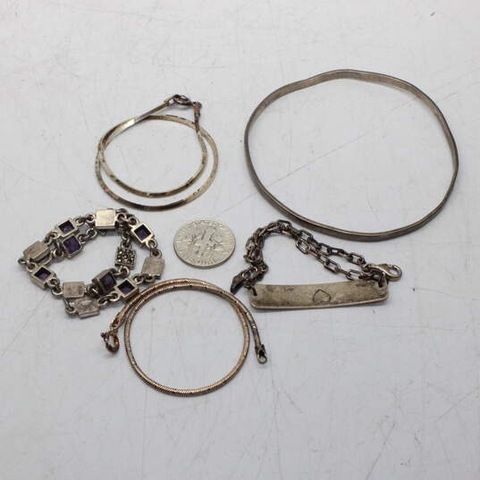 Assortment of 5 Sterling Silver Bracelets - 29.7g image number 7