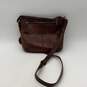 Harbour Womens Brown Leather Adjustable Strap Outer Pocket Zipper Crossbody Bag image number 2