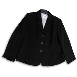 Womens Black Long Sleeve Single Breasted Three Button Blazer Size 18W