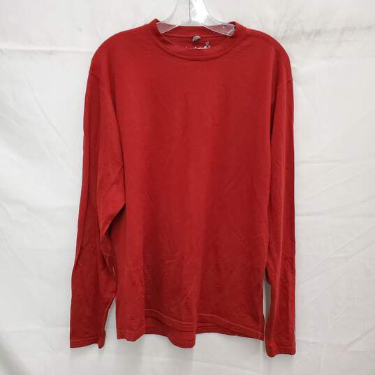 Smartwool MN's 100% Merino Wool Red Long Sleeve T-Shirt Size L image number 1