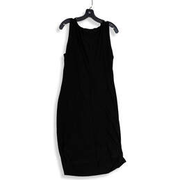 Womens Black Round Neck Sleeveless Pullover Sheath Dress Size 16 alternative image