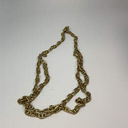 Designer Stella & Dot Gold-Tone Double Strand Clasp Link Chain Necklace alternative image