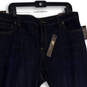 NWT Womens Blue Denim Medium Wash Cuffed Straight Leg Jeans Size 18 W image number 3