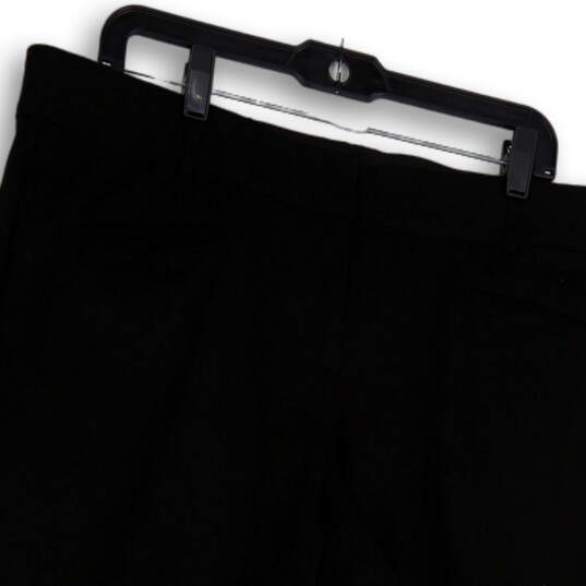 Womens Black Flat Front Pockets Regular Fit Straight Leg Capri Pants Sz 16 image number 3