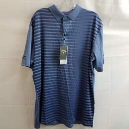 Callaway Striped Blue Golf Polo Shirt Size M NEW