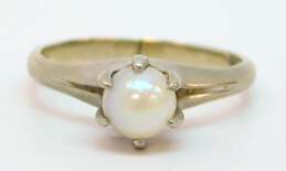 Vintage 10K White Gold Pearl Ring- For Repair 2.0g alternative image