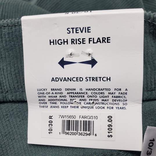 Lucky Brand Green Stevie High Rise Flare Corduroy Jeans Size 10 image number 4