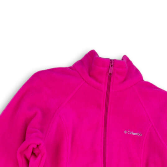 Womens Pink Regular Fit Long Sleeve Full-Zip Fleece Jacket Size M image number 3