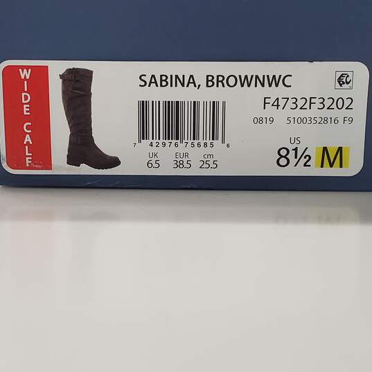 Carlos by Carlos Santana Women's Sabina Brown Faux Leather Knee High Boots Size 8.5M Wide Calf image number 6