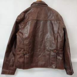 Vintage Genuine Leather Full Zip Brown Jacket Men's XL alternative image