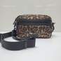 Kurt Geiger Leopard Animal Print Zip Nylon Crossbody Bag 10x6x3" image number 1