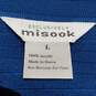 Exclusively Misook Blue Raised Striped Long Sleeve Zippered Cardigan Size L image number 3