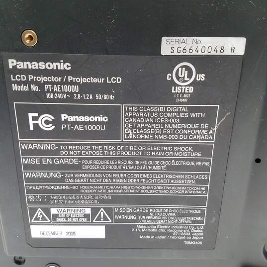 Panasonic LCD Projector PT-AE1000U-FOR PARTS OR REPAIR image number 8