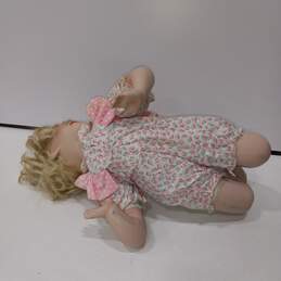 Porcelain Baby Girl Doll with Blonde Hair alternative image