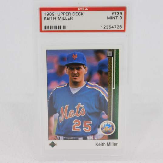 1989 NY Mets PSA Mint 9 Graded Cards Whitehurst Miller image number 3