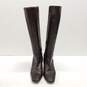 Via Spiga Italy Brown Leather Knee Riding Zip Heel Boots Shoes Size 7.5 M image number 5