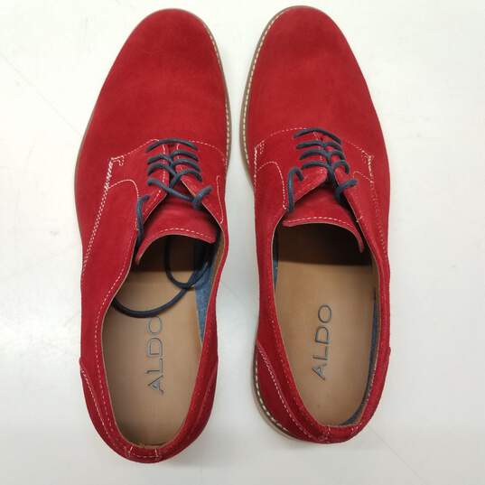 Aldo Men's Medane-61 Red Suede Oxford Shoes Size 11 image number 4