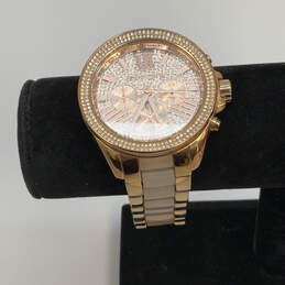 Designer Michael Kors MK-6096 Gold-Tone Chronograph Dial Analog Wristwatch alternative image