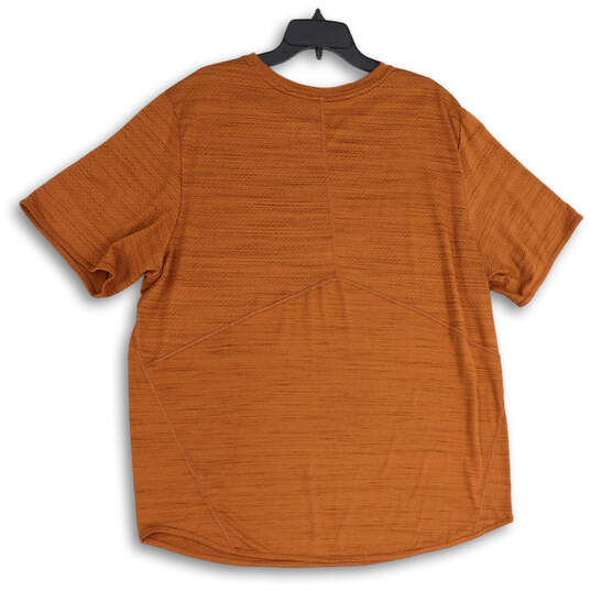 Mens Orange Heather Dri-Fit Crew Neck Short Sleeve Pullover T-Shirt Sz XXL image number 3