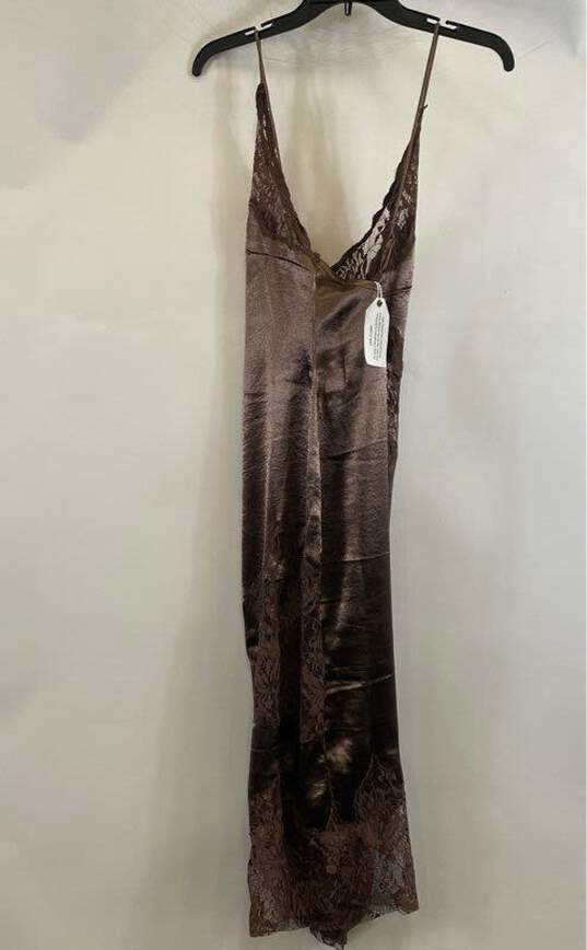 Anthropologie Women's Brown Lace Slip Dress- MP NWT image number 2