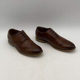 Stacy Adams Boys Dunbar 43419-221 Brown Wingtip Oxford Dress Shoes Loafers Sz 4