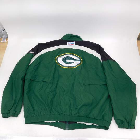 Vintage Reebok Pro Line NFL Green Bay Packers Full Zip Windbreaker Jacket XXL image number 4