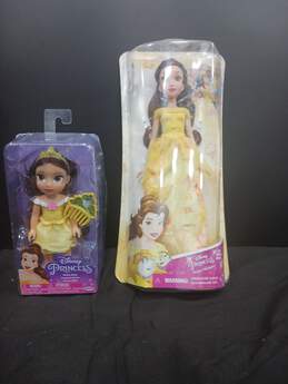 Pair Of Hasbro Disney Princess Belle Royal Shimmer Doll And Princess Petite Belle Doll NIB