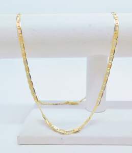 Elegant 14K Tri Color Gold Textured Anchor Chain Necklace 9.2g alternative image