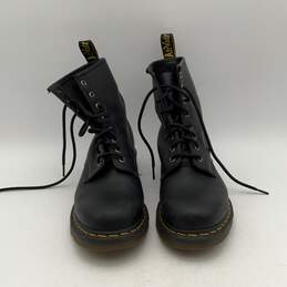 Dr. Martens Womens Black Leather Lace Up Ankle Combat Boots Size 10