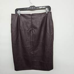 WORTHINGTON Bold Burgundy Leather Pencil Skirt alternative image