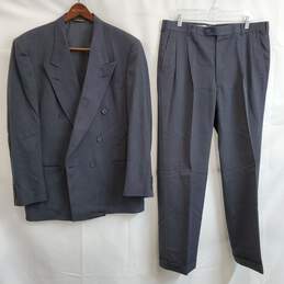 Men's charcoal gray wool jacket and suit pants