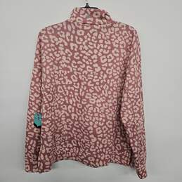 Pink Spotted Fleece Zip Long Sleeve Sweater alternative image