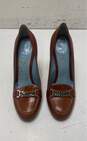 Lambertson Italy Brown Leather Chain Pump Heels Shoes Size 38 image number 5