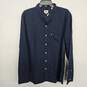 Navy Blue Polka Dot Long Sleeve Button Up Dress Shirt image number 1