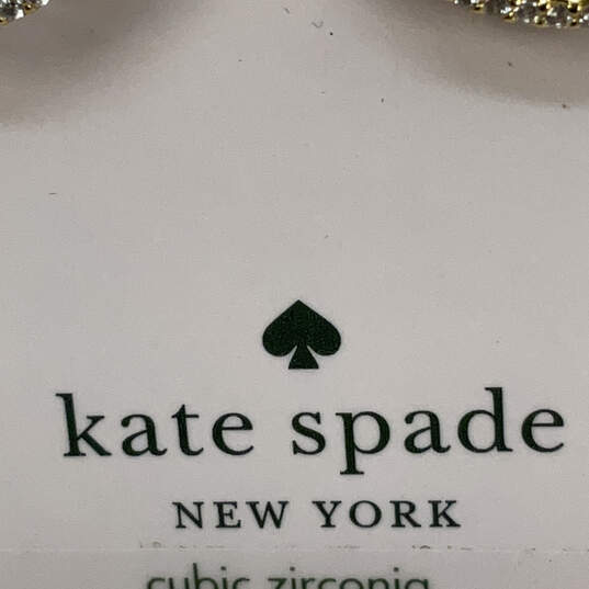 Designer Kate Spade Gold-Tone Cubic Zirconia Flower Shape Stud Earrings image number 4