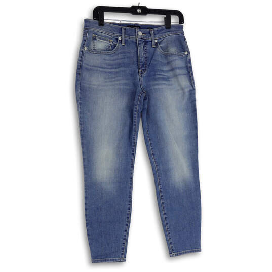 NWT Womens Blue Denim Medium Wash Mid Rise Skinny Leg Jeans Size 10/30 image number 1