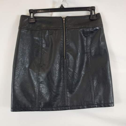Free People Women's Black Faux Leather Skirt SZ 2 image number 3