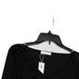 NWT Womens Black V-Neck Long Sleeve Ruched Pullover Blouse Top Size 12 image number 3