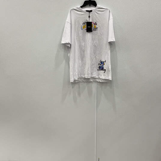 NWT Mens White Short Sleeve Crew Neck V Paris Graphic T-Shirt Size XXL image number 1