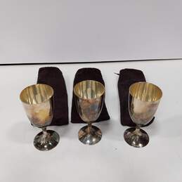 Set of 3 Metal Wine Goblets in Bags alternative image