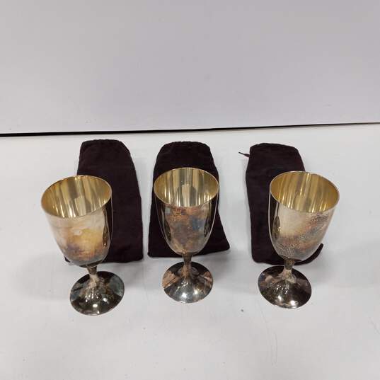 Set of 3 Metal Wine Goblets in Bags image number 2