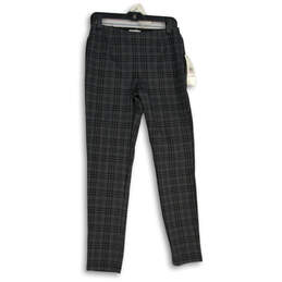 NWT Womens Gray Plaid Flat Front Skinny Leg Pull-On Ankle Pants Size 6 alternative image