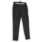 NWT Womens Gray Plaid Flat Front Skinny Leg Pull-On Ankle Pants Size 6 image number 2