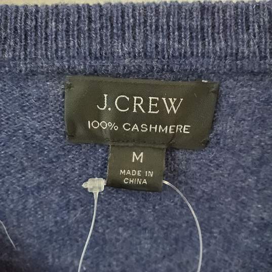 J. Crew Blue Cashmere Pullover Sweater MN Size M NWT image number 3
