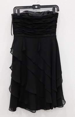 White House Black Market Black Tiered Sleeveless Dress Women's Size 2 alternative image