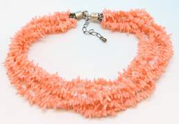 925 Jay King Desert Rose Trading DTR Pink Coral Multi Strand Choker Necklace alternative image