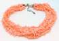 925 Jay King Desert Rose Trading DTR Pink Coral Multi Strand Choker Necklace image number 2