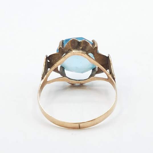 10K Gold Blue Gemstone Sz 7 1/2 Ring 2.7g image number 4