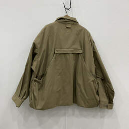 Mens Brown Collared Long Sleeve Full-Zip Windbreaker Jacket Size 4XL alternative image