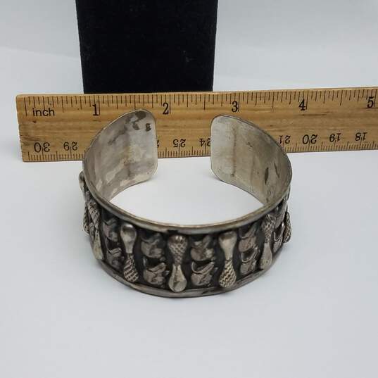 Sterling Silver Pharaoh 6.5" Cuff Bracelet 44.7g image number 6